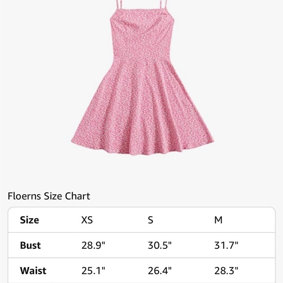 Chic Pink Floral Mini Dress, New, Size S - Picture 3 of 4